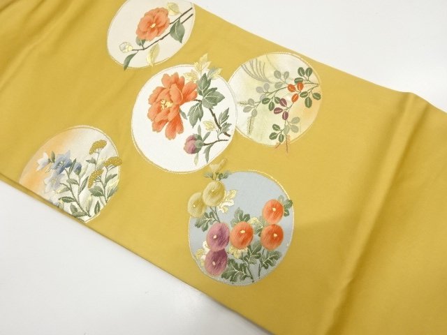 JAPANESE KIMONO / CIRCLE / PEONY / CHRYSANTHEMUM / AUTUMN GRASSES PATT